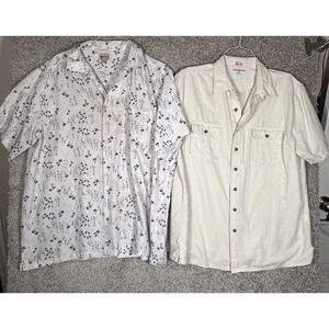 Lot Of 2 Croft & Barrow & Hagger Clothing Button Down Shirts Sz XL Floral Solid